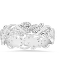 Kylie Harper - Sterling Vintage Floral Diamond Cz Band Ring - Lyst