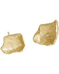 Janus Edinburgh - Textured Suilven Curved Petal Plated Sterling Stud Earrings - Lyst