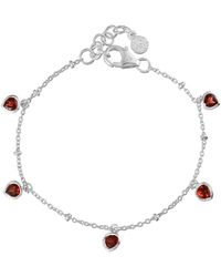 Moon London - Mani Garnet Heart Bracelet - Lyst