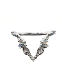NASI SILVER - Lilypad Ring- Topaz- Opal- Topaz - Lyst