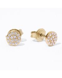 Diamonbliss - Round Shape Pave Dainty Earrings - Lyst