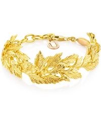 Unaloe - Vermeil Leaf Bracelet With Botanical Design – Handmade Italian Jewelry - Lyst