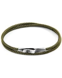Anchor and Crew - Khaki Green Liverpool Silver & Rope Bracelet - Lyst