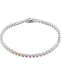 Spero London - Sterling Multicolour Bezel Tennis Bracelet - Lyst