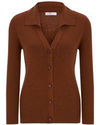 Peraluna - Polo V-Neck Ribbed Knit Cardigan - Lyst
