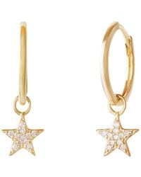 Zohreh - Celestial Diamond Star Hoop Earrings 9K - Lyst