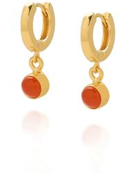 Nellou Jewellery - Gem Hoop July Birthstone Earrings Plated Sterling - Lyst