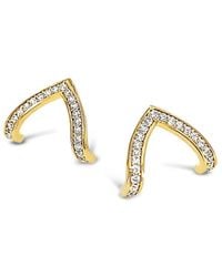 Lutiro - Pave Cz Wishbone Studs - Lyst