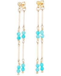 Inari Jewellery - Bamboo Vine Earrings Amazonite - Lyst
