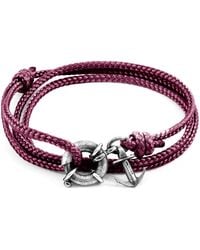 Anchor and Crew - Aubergine Clyde Anchor & Rope Bracelet - Lyst