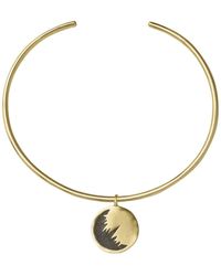 Zeworks - Sahara Blues – The Raven Handcrafted Brass Choker With Lava Stone Inlay - Lyst
