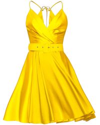 Angelika Jozefczyk - Satin Mini Dress Yellow - Lyst