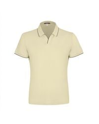 DAVID WEJ - Neutrals Marco V-Neck Polo Shirt - Lyst