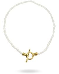 LINYA JEWELLERY - Sand Pearl Necklace - Lyst
