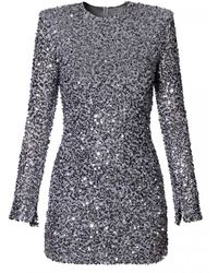 AGGI by HALEWSKI - Jackie Sparkle Mini Sequin Party Dress With Long Sleeve - Lyst