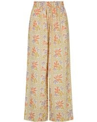 Raffya - Neutrals Matisse Wide Leg Patchwork Floral Print Trouser - Lyst
