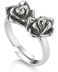 Unaloe - Sterling Double Rose, Purelei Ring Adjustable For – Fashion Statement Jewelry - Lyst