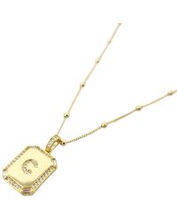 Harfi - Plated Personalised Initial Cubic Zirconia Shiny Letter Necklace - Lyst
