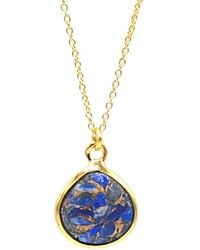 Harfi - Vermeil Plated Lapis Lazuli September Birthstone Pendant Necklace - Lyst