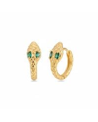 Angel Barocco - Small & Dainty Snake Hoops Earrings - Lyst