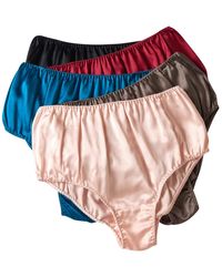 Soft Strokes Silk - Pure Mulberry Silk French Cut Panties High Waist Set Of Nine - Lyst