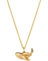Posh Totty Designs - Yellow Gold Plated Mummy & Baby Whale Charm Necklace - Lyst