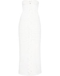 Nissa - Ruffled Ruched Jersey Midi Dress - Lyst