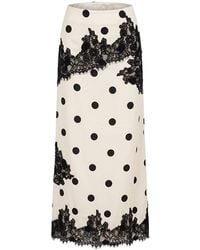 Amy Lynn - Verona Contrast Polka Dot Satin Midi Skirt - Lyst