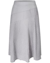 Smart and Joy - Flared Midi Skirt With Stripes - Lyst