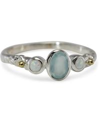 Isla Silver - Aqua Chalcedony & Opal Ring - Lyst