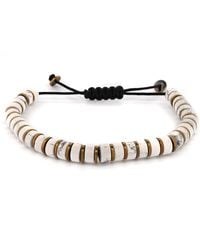 Ebru Jewelry - Howlite & Hematite Beaded Adjustable Bracelet - Lyst