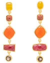 Lavani Jewels - Orange Thelma Earrings - Lyst