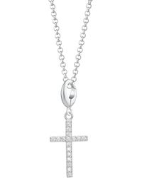 Lily Charmed - Sterling Crystal Cross Charm Necklace - Lyst