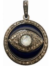 Heather Hawkins Jewelry - Evil Eye Enamel Diamond Oxidized Sterling Pendant Charm - Lyst