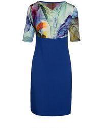 Conquista - Cowl Neck Print Detail Dress - Lyst