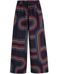 Sugarhill - Ameera Cropped Wide Leg Trousers, Retro Racer - Lyst