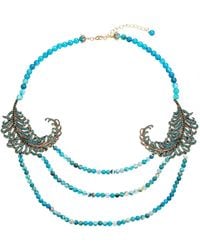 Eye Candy LA - Gabriela Agate Peacock Beaded Necklace - Lyst