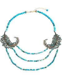 Eye Candy LA - Gabriela Agate Peacock Beaded Necklace - Lyst