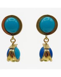 Michael Nash Jewelry - Agatha Light And Cobalt Resin Two Tone Drop Earrings - Lyst