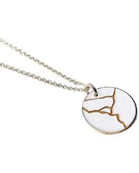 Posh Totty Designs - Sterling Silver Kintsugi Disc Necklace - Lyst