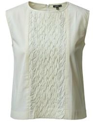 Stovaria - Hand-Stitched Cotton Panel Statement Sleeveless Top - Lyst