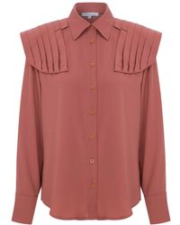Maan Istanbul - Oversize Apricot Color Silk Shirt - Lyst