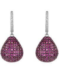 LÁTELITA London - Valerie Pear Drop Gemstone Earrings Silver Ruby - Lyst