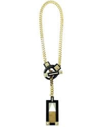 Gissa Bicalho - Handmade Acrylic Necklace Deco T Closure Rectangular Cut Stone Clay - Lyst