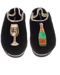 Laines London - Flatform Cloud Closed Toe Slippers With Laines Champers Brooches - Lyst