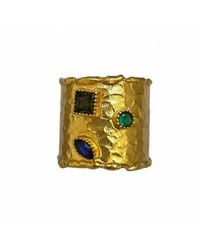 Silver & Elegant Co. - Emerald & Sapphire Glow Thick Plated Bronze Ring - Lyst