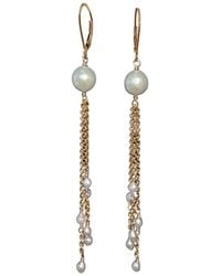 Herself Collections - Freshwater Pearl Drop Chain Earrings - Lyst