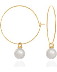 C.J.M - Pearl Hoops - Lyst