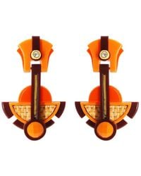 Gissa Bicalho - Acrylic Handmade Earring Long Buriti - Lyst