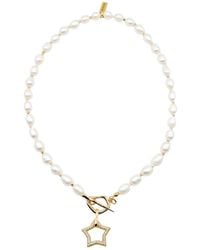 The Bulums - The Montana Signature Natural Pearl Crystal Pavé Star Charm Necklace - Lyst
